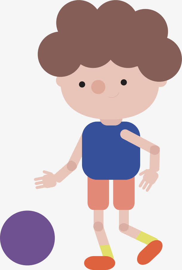 玩皮球的男孩矢量图