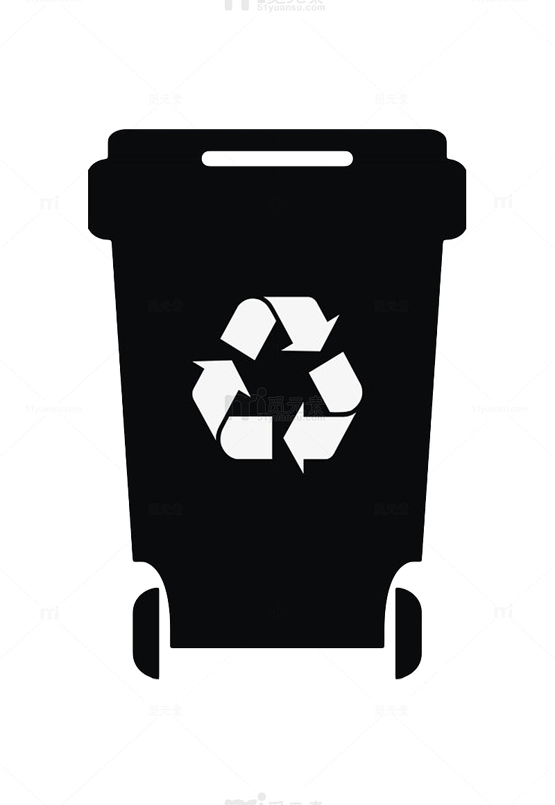 黑色简约保护环境可回收标志的垃