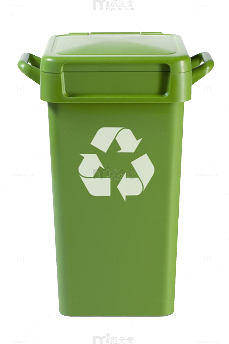 绿色 简约保护环境可回收标志的
