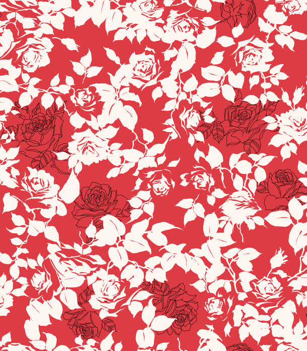 红白相间印花图案