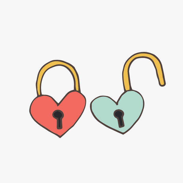 手绘爱心锁