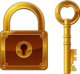 矢量钥匙和锁头