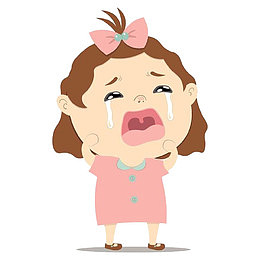 卡通哭泣的女孩
