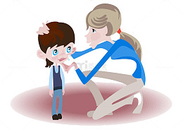 卡通哭泣的女孩