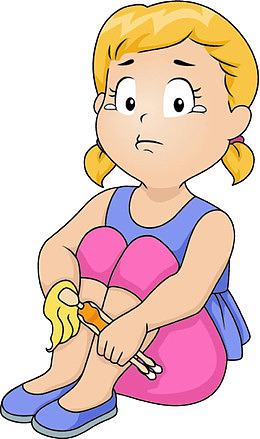 卡通哭泣的女孩