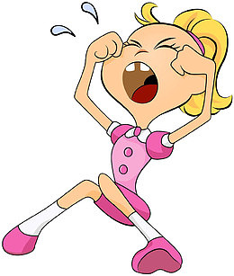 卡通哭泣的女孩