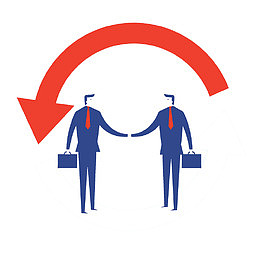 扁平插图互换的商务图标