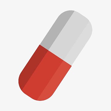 手绘扁平红白胶囊