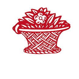 矢量红白装饰插图