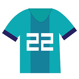 卡通足球运动服矢量图