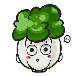 卡通大白菜发呆