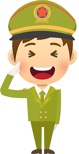 卡通敬礼男人免抠图