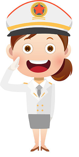 卡通高兴地军人免抠图