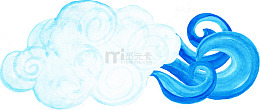 水彩云朵手绘简图