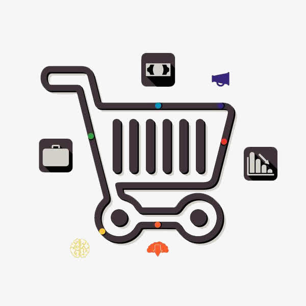 手绘购物车