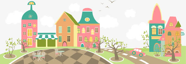 关键词 : 扁平化街道,城市建筑,卡通房子,街道,房屋,卡通建筑,房子