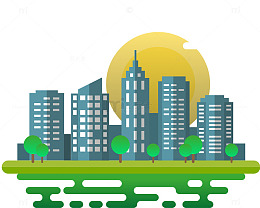 矢量城市建筑房屋素材图