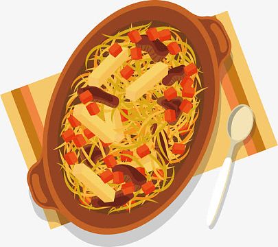 卡通热干面矢量图