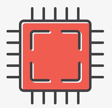 红色四方卡通芯片