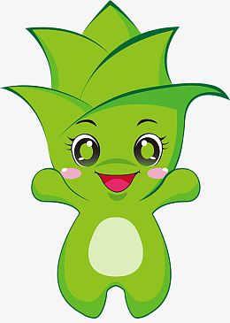 卡通简单绿色竹笋吉祥物幼儿形象