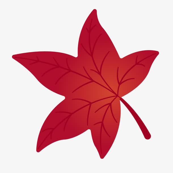 手绘红色枫叶