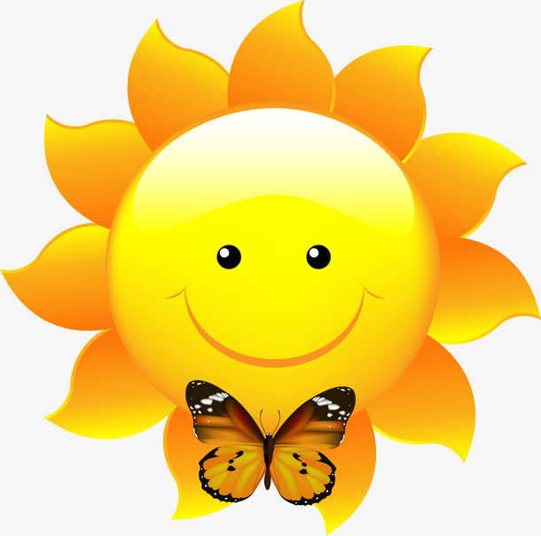 金色太阳与蝴蝶