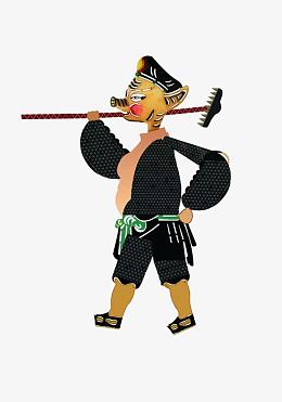 中国风传统猪八戒皮影