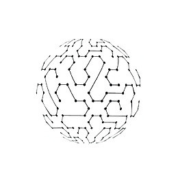 立体科技线条电路球体免抠