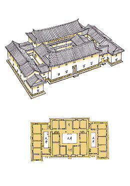 中国文化建筑设计院落客家建筑P