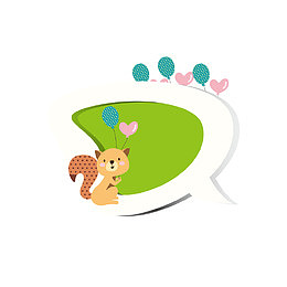 动物卡通边框语音框