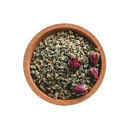 产品实物干花玫瑰荷叶茶