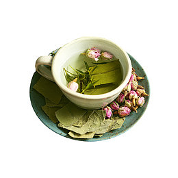 产品实物优质玫瑰荷叶茶