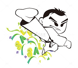 跆拳道卡通儿童少儿