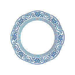 中国风蓝色古典花纹