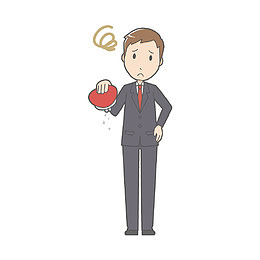 郁闷难过的男人手绘图