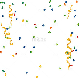 矢量手绘漂浮的彩纸