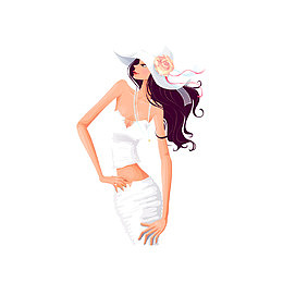 手绘时尚美女