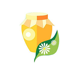 手绘扁平化蜂蜜罐