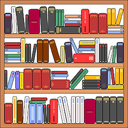 卡通图书馆书架