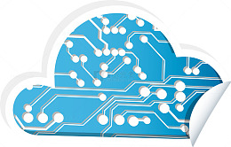 蓝色计算云系统图标