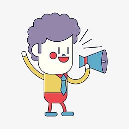 png拿着喇叭的白色小人pngpng可爱卡通人物素材pngpng创意卡通人物素
