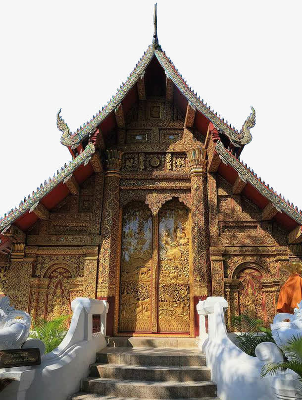 清迈寺庙正立面图素材免费下载_觅元素