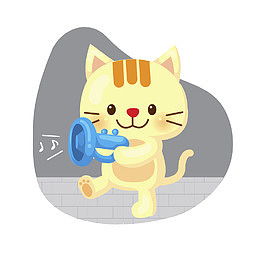 拿着喇叭广播的小猫