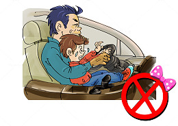 手绘禁止不安全驾车