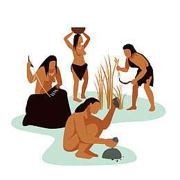 原始人工作手绘图