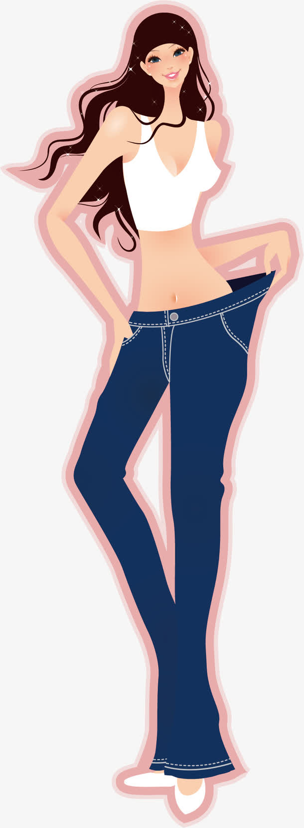 卡通女孩免抠素材免费下载_觅元素51yuansu.com