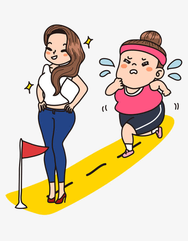 胖女士在拼命减肥
