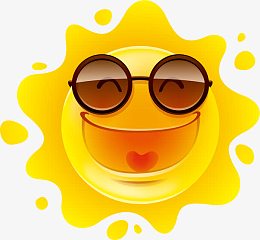 矢量图高兴的太阳