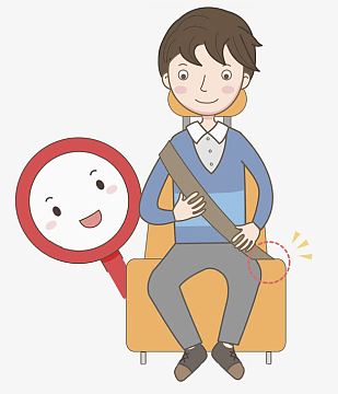 卡通系好安全带提示图