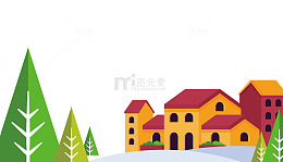卡通小镇城市矢量图